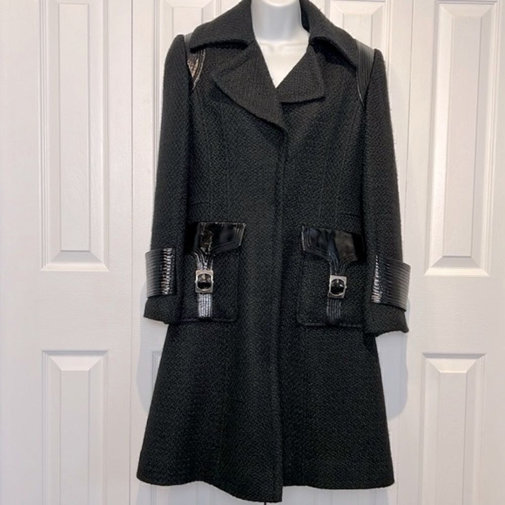Ross Mayer‎ Black Boucle Wool Lined Winter Coat Size 4
